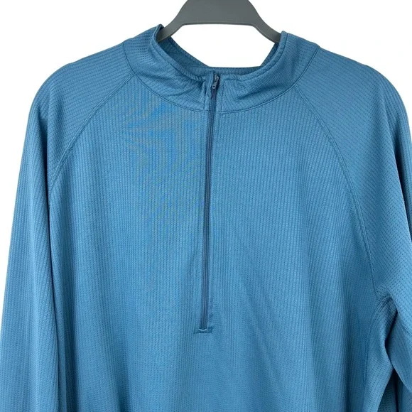 Kings Camo Mens 2XL Pullover Long Sleeve Quarter Zip Blue Active Shirt - Picture 2 of 7